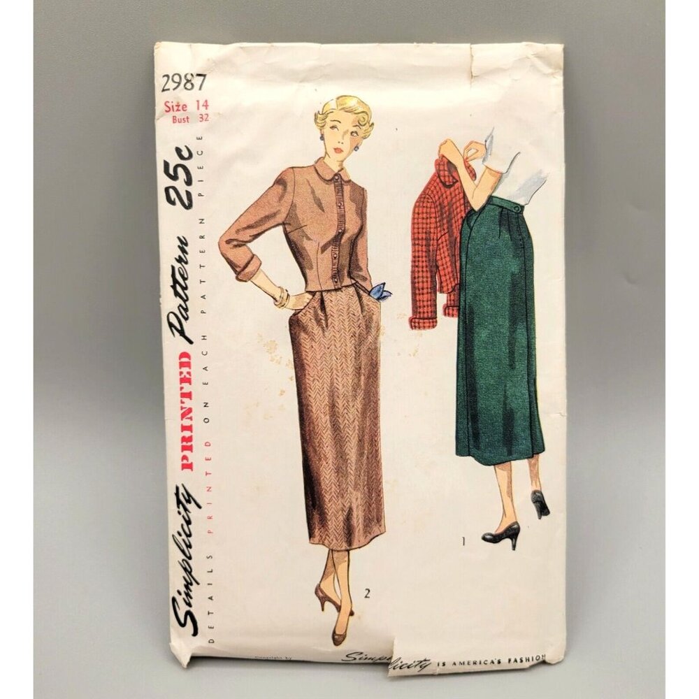 Simplicity 1949 Womens Jacket and Skirt Sewing Pattern #2987 Size 14